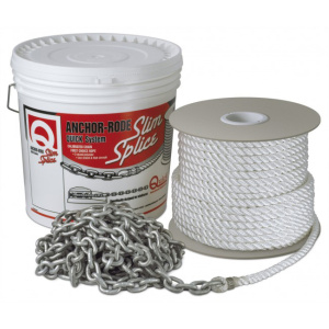 Quick Slim Splice ankerline med tau og kjetting 6 mm