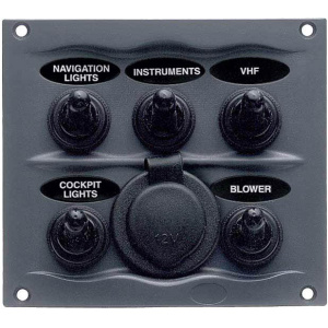 BEP Bryterpanel 5 brytere + 12V uttak