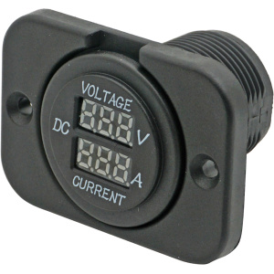 Digital volt- og amperemeter m/ramme