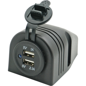 USB uttak- dobbel, utenpåliggende