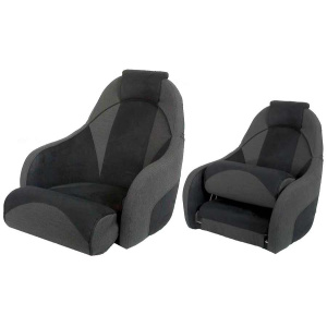 Båtstol SDL51 flip-up, Markilux Soft akryl duk, mørkegrå