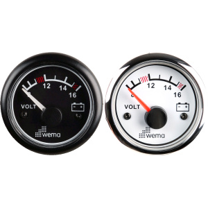 Wema Voltmeter analog 24V sort
