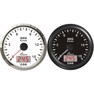 Wema GPS knopmåler m/kompass 0-15 SL sort