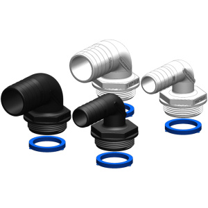 Trudesign Slangestuss Y-ventil 38mm 90° hvit kompositt