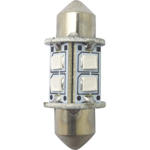 1852 LED lanternepære festoon 31 mm rød 2-pk