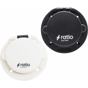 Ratio Landstrøm inntakskontakt sort 16A 250V IP56