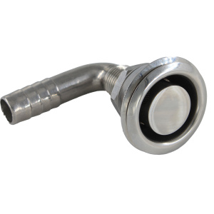 Tanklufter Flushmontert syrefast, 90 grader, 16 mm