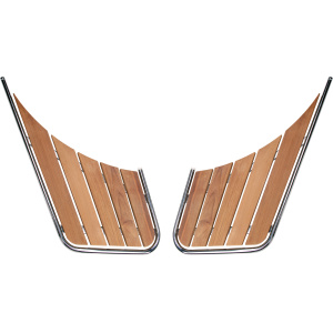 Badeplattform todelt, syrefast/teak, 47-95 cm