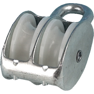 Blokk, dobbel, 50mm, aluminium